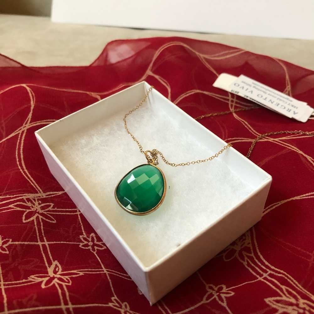 Argento Vivo Green Onyx Pendant - NWT
